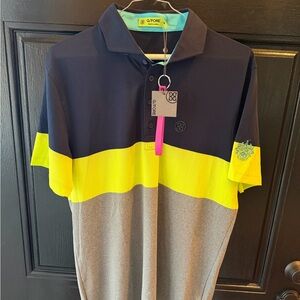 G/FORE Heather Grey and Twilight Polo